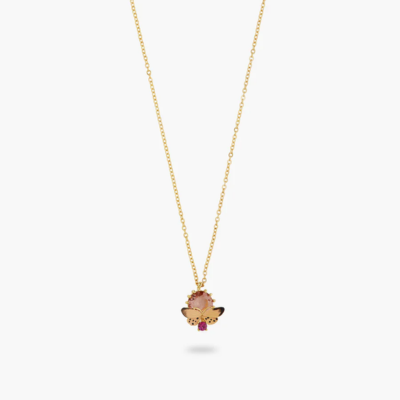 Les Néréides Loves Animals Enameled Butterfly And Cut-Glass Stone Pendant Necklace