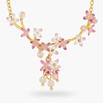 Lilac Flower Statement Necklace