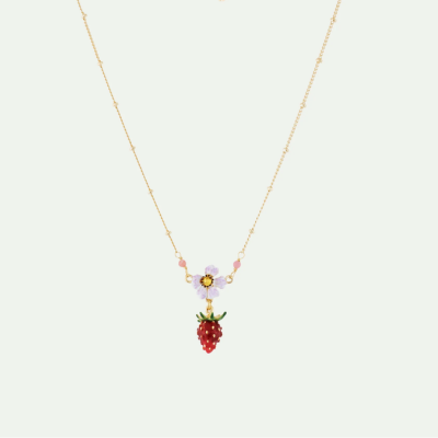 Royal Gardens Strawberry And White Flower Necklace
